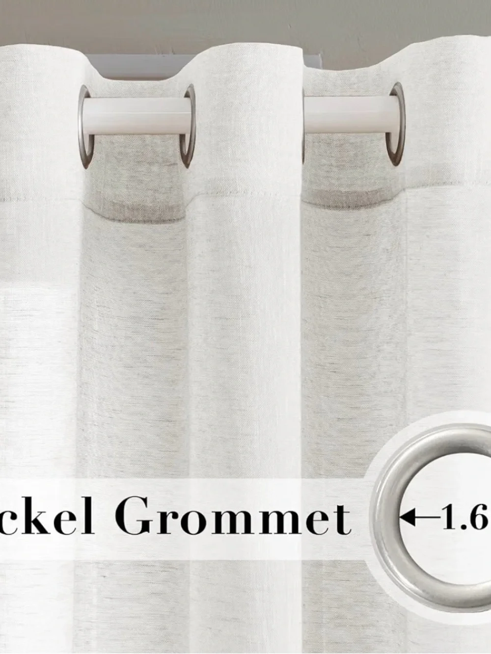 White sheer light filtering linen curtains  - Home Accents